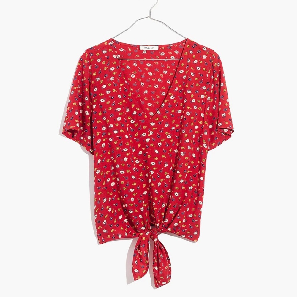 Madewell Novel Tie-Front Top in Prairie Posies